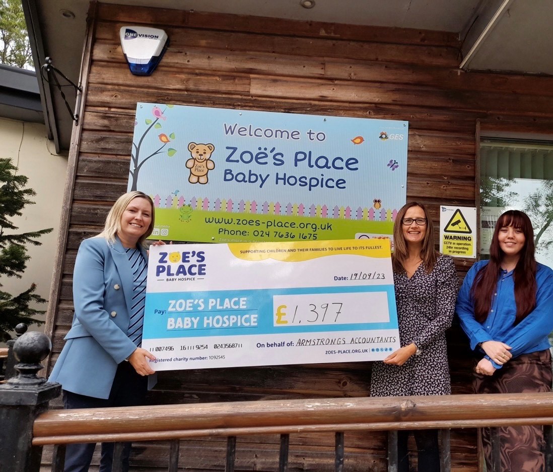 Cheque presentation at Zoe's Place